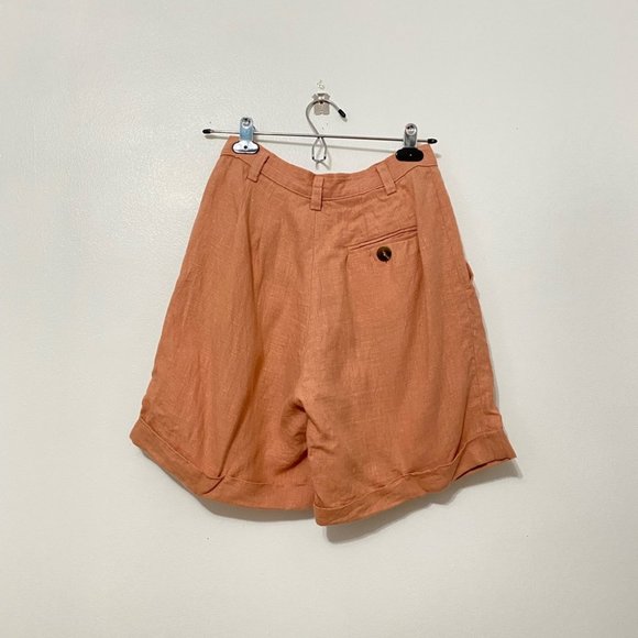 American Apparel Blush Pink High Waisted Linen Shorts - Picture 3 of 6